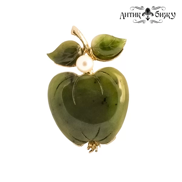 Винтажная брошь «Нефритовое яблоко» от Swoboda