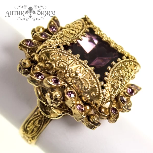 Винтажное коктейльное кольцо «Пурпур» от Florenza Купить