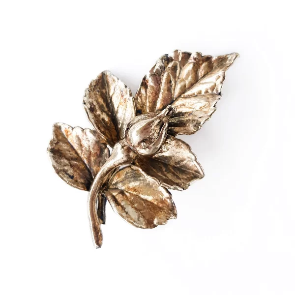 Винтажная серебряная брошь «Бутон» от Flora Danica