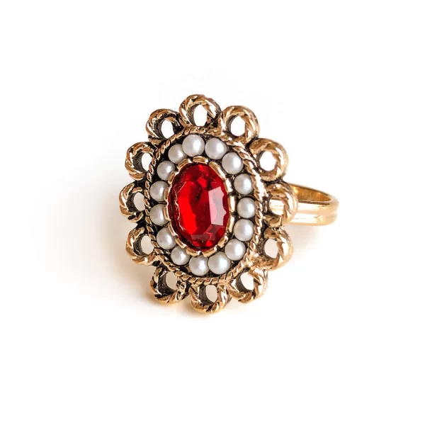 Винтажное кольцо «Lady in red» от Sarah Coventry