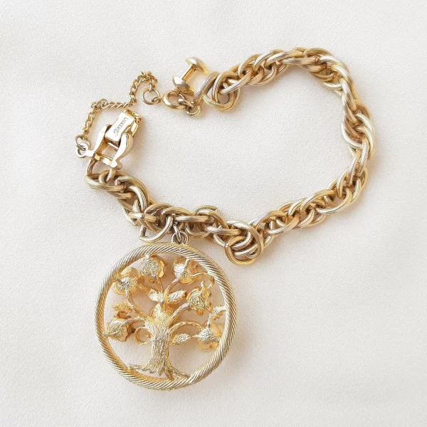 Винтажный браслет с чармом «Древо жизни» от Lisner Купить антиквариат