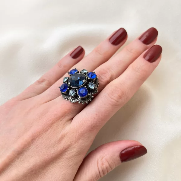 Винтажное кольцо «Магия синего» от Florenza Старинные украшения