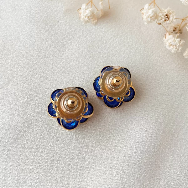 Винтажные серьги «Синие цветы» Старинные украшения