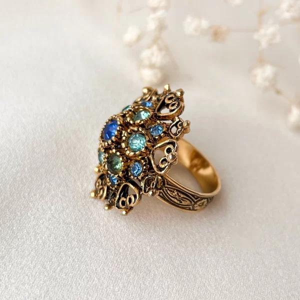 Винтажное кольцо «Светлый циан» от Florenza Купить с доставкой