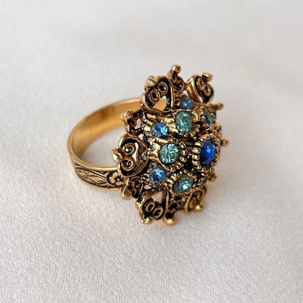 Винтажное кольцо «Светлый циан» от Florenza Купить винтаж