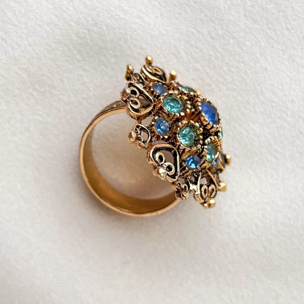 Винтажное кольцо «Светлый циан» от Florenza Купить антиквариат
