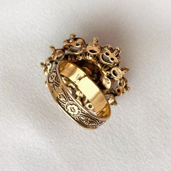 Винтажное кольцо «Светлый циан» от Florenza Купить бижутерию