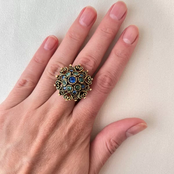 Винтажное кольцо «Светлый циан» от Florenza Старинные украшения