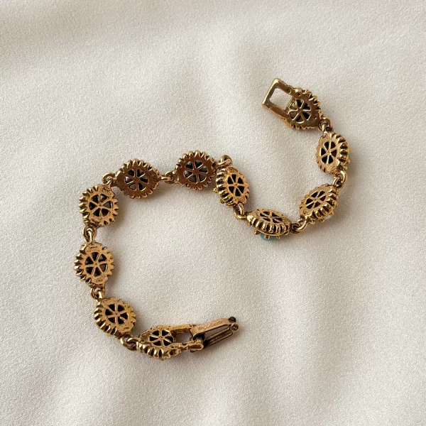Винтажный браслет «Бирюза и жемчуг» от Goldette Старинные украшения