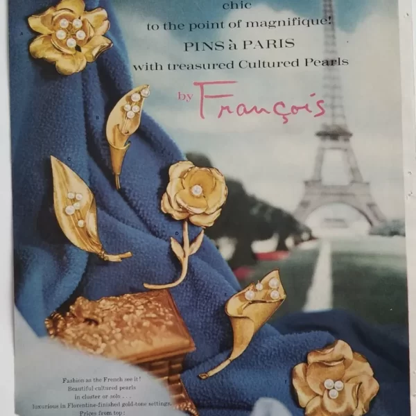 Винтажная коллекционная брошь «Цветок удачи» от Francois Купить бижутерию