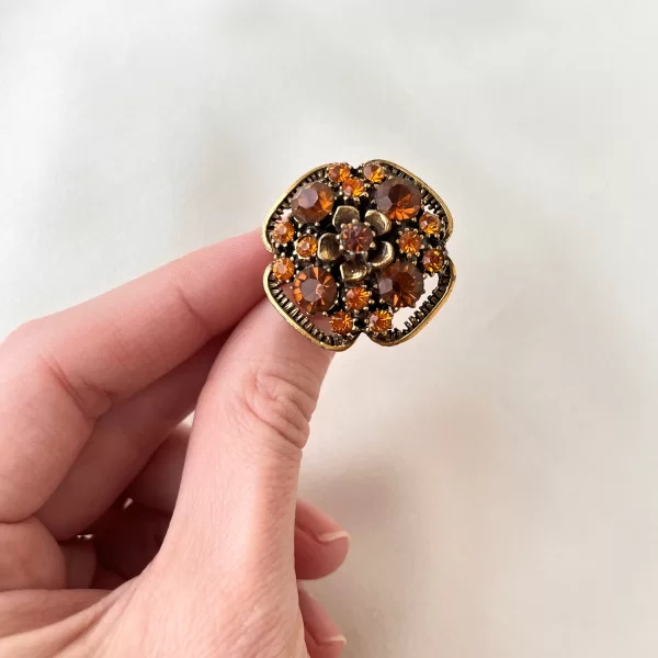 Винтажное кольцо «Цветок» от Florenza Купить бижутерию