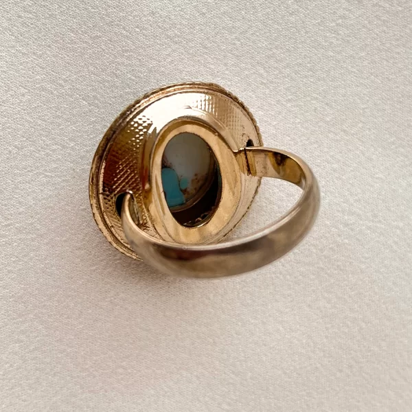 Винтажное кольцо «Бирюза» от Whiting and Davis Купить антиквариат