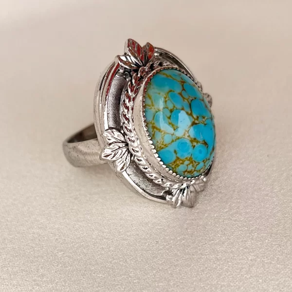 Винтажное кольцо «Бирюза и серебро» от Whiting and Davis Старинные украшения