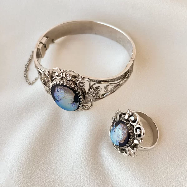 Винтажное кольцо  и браслет «Дама сердца» от Whiting and Davis Старинные украшения