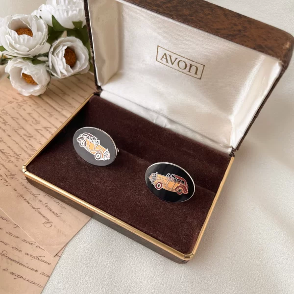 Винтажные запонки «Ретро - автомобиль» от Avon Купить