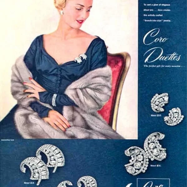 Коллекционная антикварная брошь «Ар-деко» Coro Duette Купить с доставкой